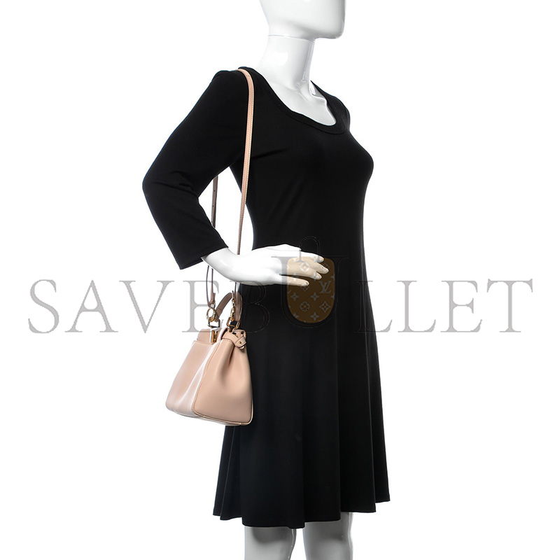 FENDI FF NAPPA MINI PEEKABOO ICONIC SATCHEL BLACK (23*18*11cm)